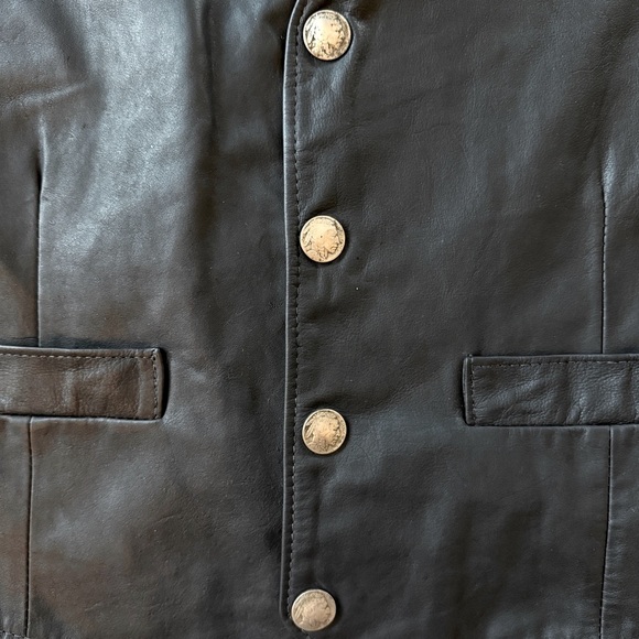 Vintage Art’s Riding Apparel Black Leather Vest for Men - Picture 7 of 9